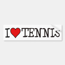 I HEART TENNIS BUMPER STICKERS