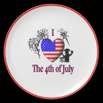 I Heart The 4th of July Dinner Plate plates