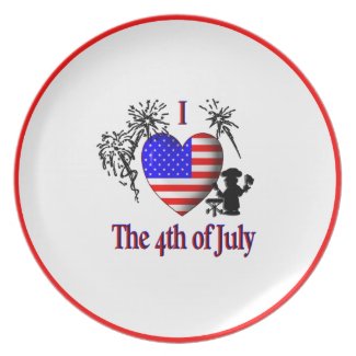 I Heart The 4th of July Dinner Plate