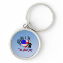 I Heart the 4th of July Keychains