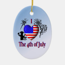 I Heart the 4th of July Ornaments