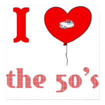 I Heart The 50's Vintage Style Poster posters by Topteevintage I Heart The 50's Vintage Style Poster posters