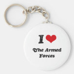 I Heart The Armed Forces Keychains