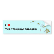 I (heart) the Hawaiian Islands bumper stickers