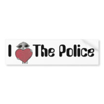 I Heart The Police Alien Bumper Stickers