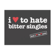 i heart to hate bitter singles postcard