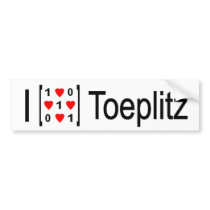 I heart Toeplitz Bumper Sticker