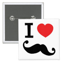 I heart twirly Moustache Button
