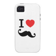 I heart twirly Moustache iPhone 4 Covers