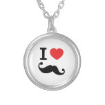 I heart twirly Moustache Necklace