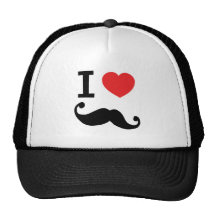 I heart twirly mustache hats