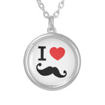 I heart twirly mustache jewelry