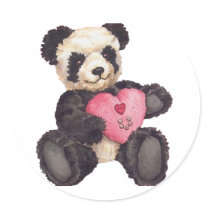 I Heart U Panda Stickers