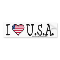 I HEART U.S.A. BUMPER STICKER