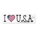 I HEART U.S.A. bumper stickers