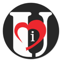 I Heart U Stickers (black) stickers