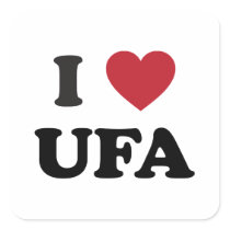 I Heart Ufa Russia Square Stickers