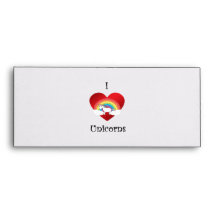 I heart unicorns on heart rainbow and clouds envelopes