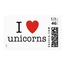 I Heart Unicorns Postage Stamps