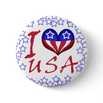 I Heart USA Button