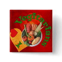 I Heart Vegetarians Pin