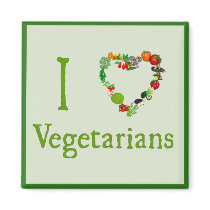 I Heart Vegetarians Magnet