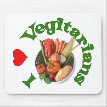 I Heart Vegetarians Mouse Mats