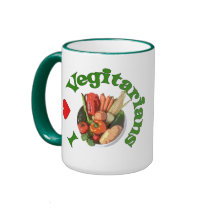I Heart Vegetarians Mugs