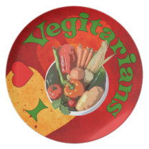 I Heart Vegetarians Party Plates
