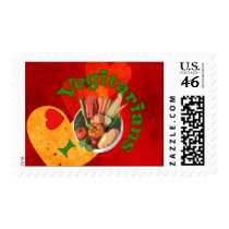 I Heart Vegetarians Postage Stamp