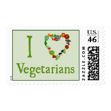 I Heart Vegetarians Stamp