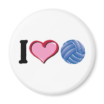 I heart volleyball magnets