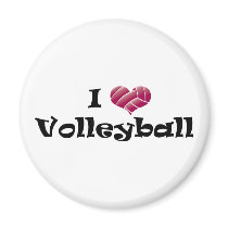 I heart volleyball (red) refrigerator magnets