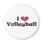 I heart volleyball (red) magnets