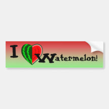 I (Heart) Watermelon Bumper Stickers