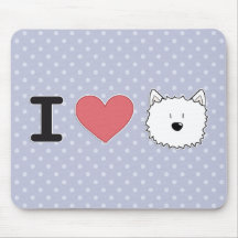I (heart) westies mouse pads
