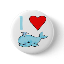 I Heart Whales Products Pinback Button