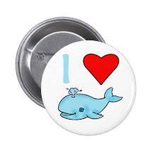 I Heart Whales Products Pinback Button