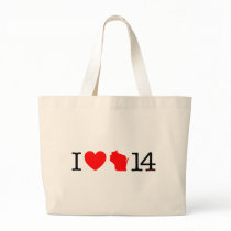 I Heart Wisconsin 14 Canvas Bags