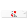 I Heart Wisconsin 14 Bumper Sticker
