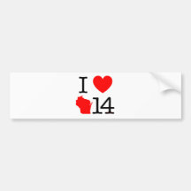 I Heart Wisconsin 14 Bumper Sticker