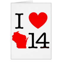 I Heart Wisconsin 14 Greeting Card