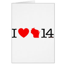 I Heart Wisconsin 14 Card