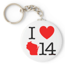 I Heart Wisconsin 14 Key Chain