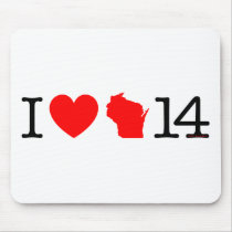 I Heart Wisconsin 14 Mousepad