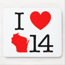 I Heart Wisconsin 14 Mouse Pads