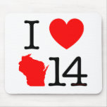 I Heart Wisconsin 14 Mouse Pads