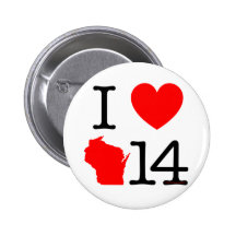 I Heart Wisconsin 14 Pinback Buttons