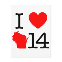 I Heart Wisconsin 14 Postcards