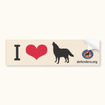 I Heart Wolves bumper stickers